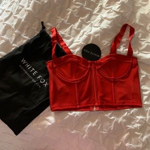 NWT White fox sheer corset